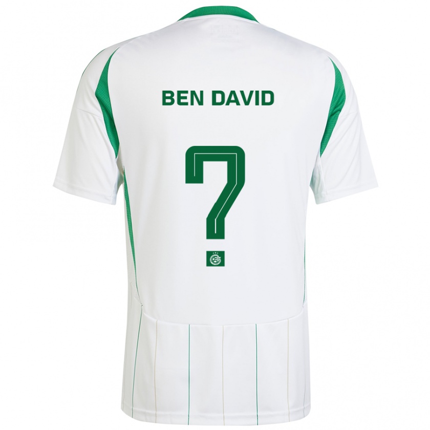 Kandiny Niño Camiseta Shay Ben David #0 Blanco Verde 2ª Equipación 2024/25 La Camisa Chile