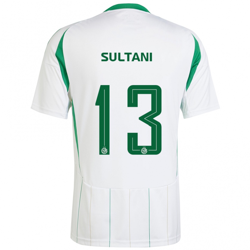 Kandiny Niño Camiseta Tomás Sultani #13 Blanco Verde 2ª Equipación 2024/25 La Camisa Chile