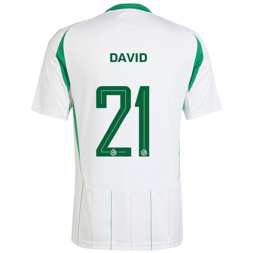 Kandiny Niño Camiseta Dean David #21 Blanco Verde 2ª Equipación 2024/25 La Camisa Chile