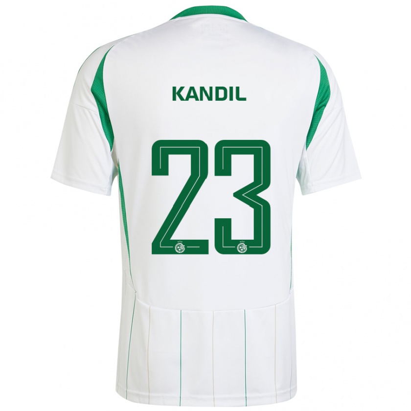 Kandiny Niño Camiseta Maor Kandil #23 Blanco Verde 2ª Equipación 2024/25 La Camisa Chile