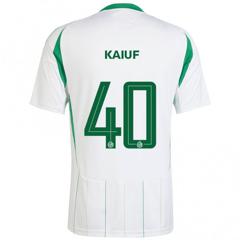 Kandiny Niño Camiseta Sharif Kaiuf #40 Blanco Verde 2ª Equipación 2024/25 La Camisa Chile