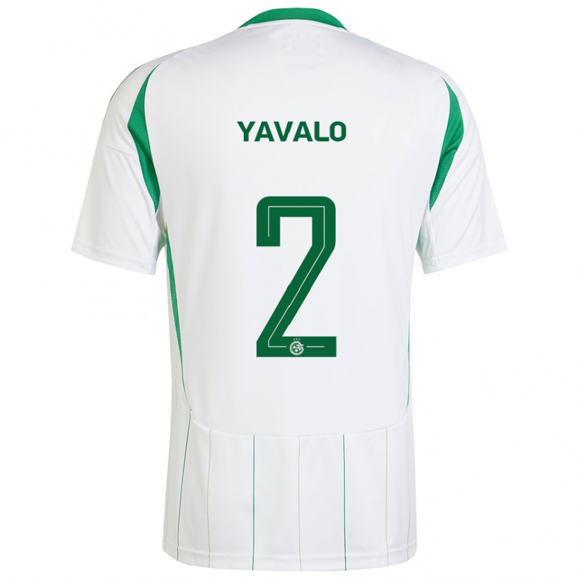 Kandiny Niño Camiseta Gatachao Yavalo #2 Blanco Verde 2ª Equipación 2024/25 La Camisa Chile