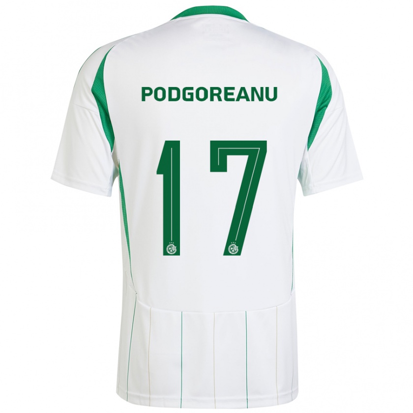 Kandiny Niño Camiseta Suf Podgoreanu #17 Blanco Verde 2ª Equipación 2024/25 La Camisa Chile