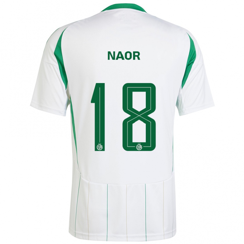 Kandiny Niño Camiseta Goni Naor #18 Blanco Verde 2ª Equipación 2024/25 La Camisa Chile