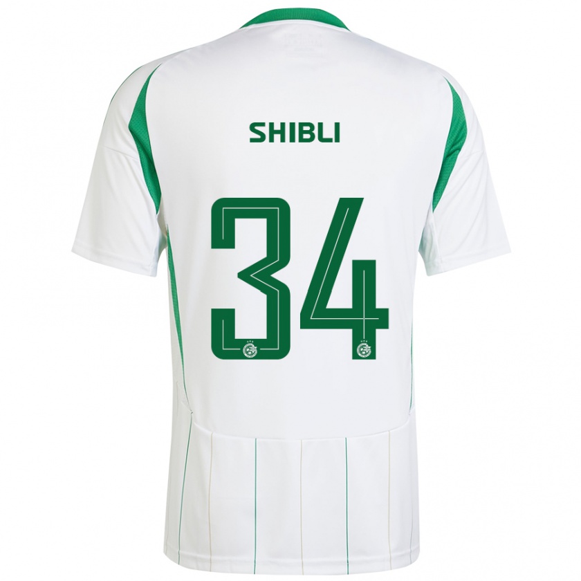 Kandiny Niño Camiseta Hamza Shibli #34 Blanco Verde 2ª Equipación 2024/25 La Camisa Chile