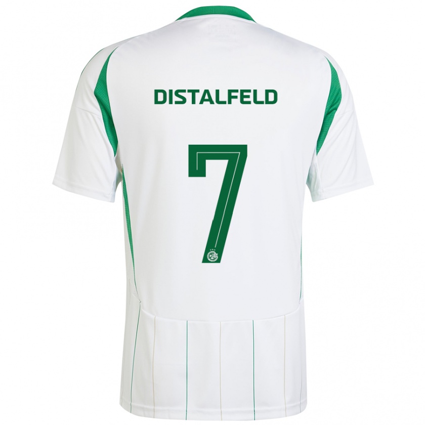 Kandiny Niño Camiseta Yanai Distalfeld #7 Blanco Verde 2ª Equipación 2024/25 La Camisa Chile