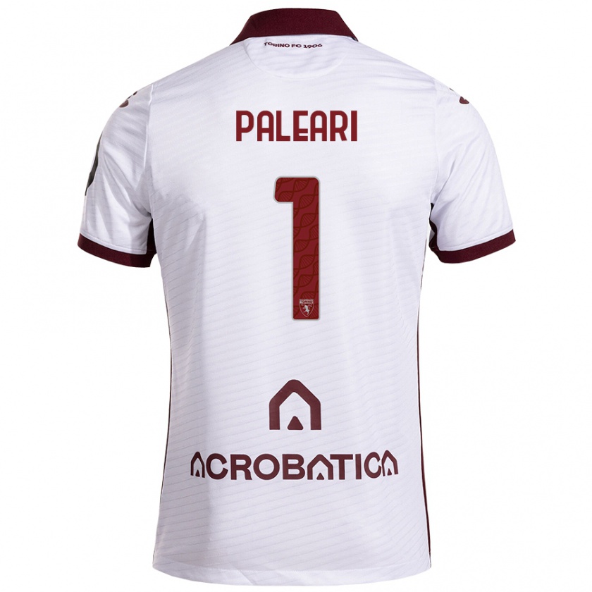 Kandiny Niño Camiseta Alberto Paleari #1 Blanco Granate 2ª Equipación 2024/25 La Camisa Chile