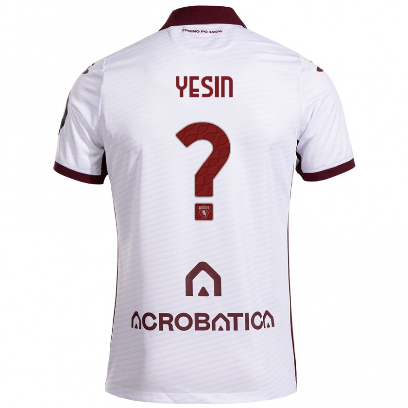 Kandiny Niño Camiseta Demyan Yesin #0 Blanco Granate 2ª Equipación 2024/25 La Camisa Chile