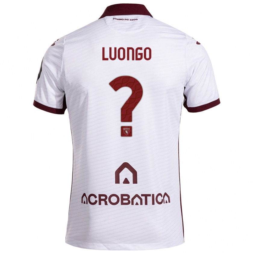 Kandiny Niño Camiseta Andrea Luongo #0 Blanco Granate 2ª Equipación 2024/25 La Camisa Chile