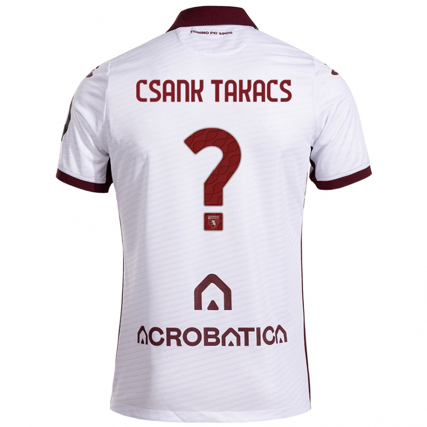 Kandiny Niño Camiseta Kristóf Csánk-Takács #0 Blanco Granate 2ª Equipación 2024/25 La Camisa Chile