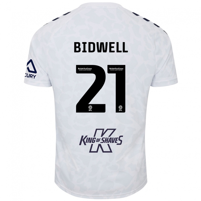 Kandiny Niño Camiseta Jake Bidwell #21 Blanco 2ª Equipación 2024/25 La Camisa Chile