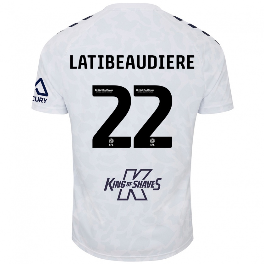 Kandiny Niño Camiseta Joel Latibeaudiere #22 Blanco 2ª Equipación 2024/25 La Camisa Chile