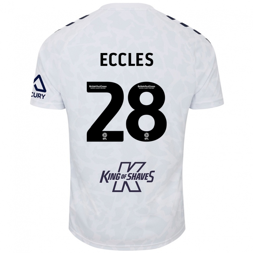 Kandiny Niño Camiseta Josh Eccles #28 Blanco 2ª Equipación 2024/25 La Camisa Chile