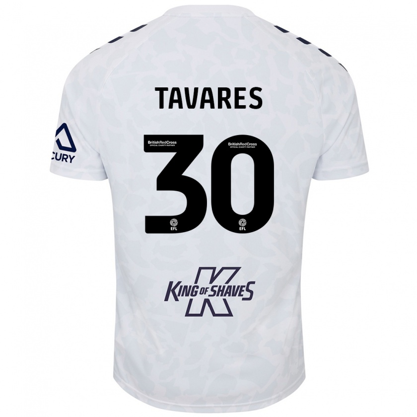 Kandiny Niño Camiseta Fábio Tavares #30 Blanco 2ª Equipación 2024/25 La Camisa Chile