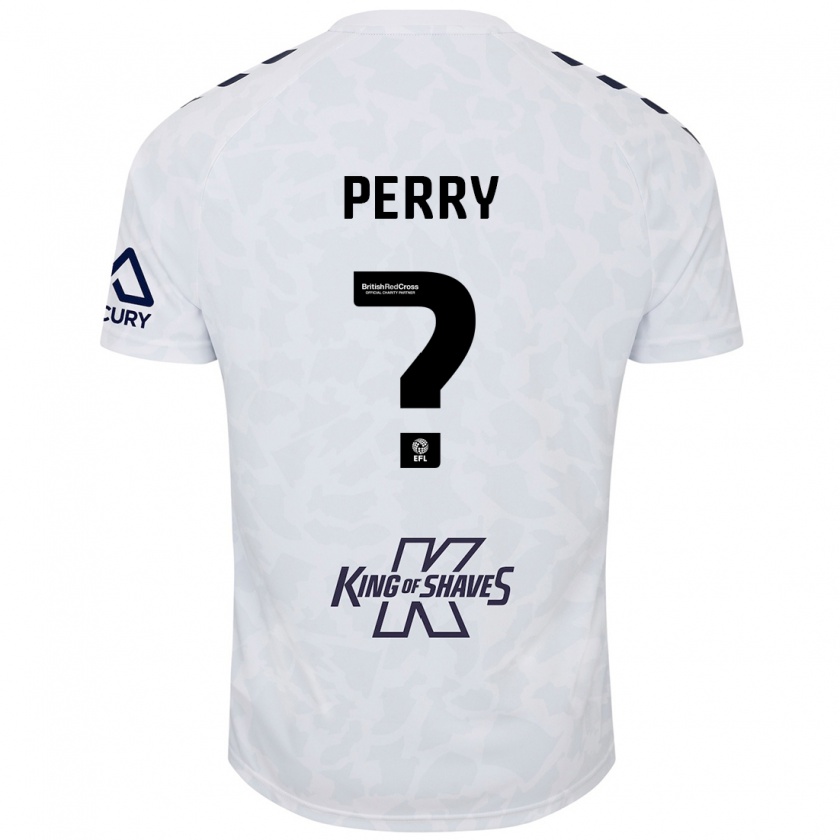 Kandiny Niño Camiseta Callum Perry #0 Blanco 2ª Equipación 2024/25 La Camisa Chile