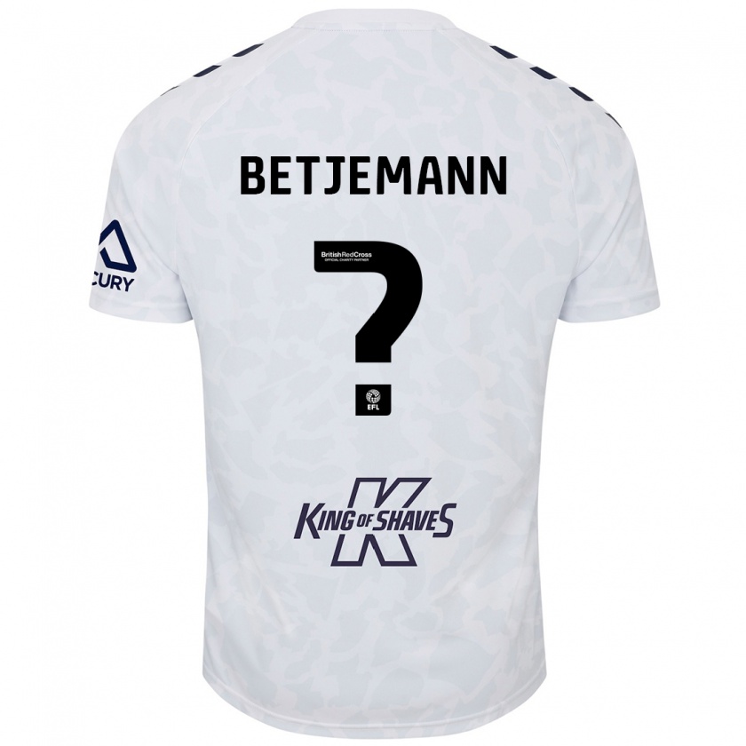 Kandiny Niño Camiseta Elliot Betjemann #0 Blanco 2ª Equipación 2024/25 La Camisa Chile