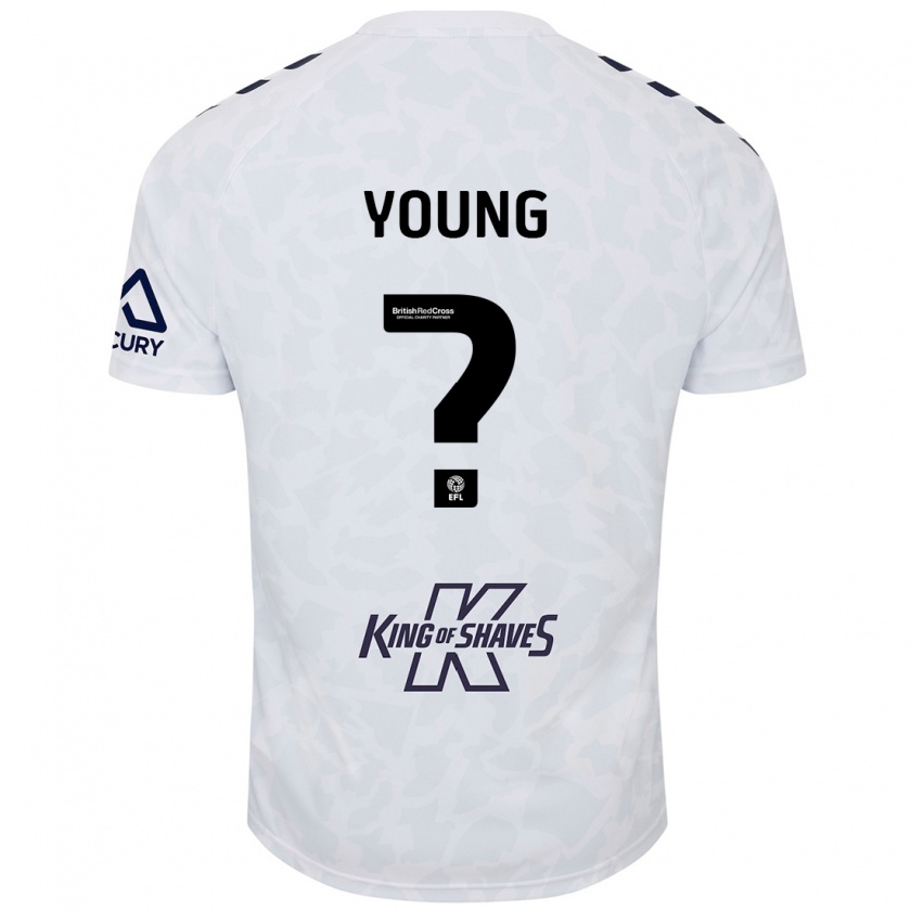 Kandiny Niño Camiseta Shay Young #0 Blanco 2ª Equipación 2024/25 La Camisa Chile