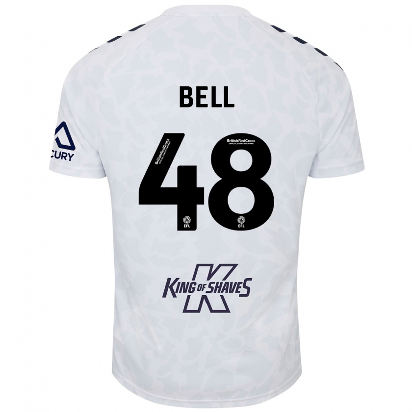 Kandiny Niño Camiseta Luke Bell #48 Blanco 2ª Equipación 2024/25 La Camisa Chile