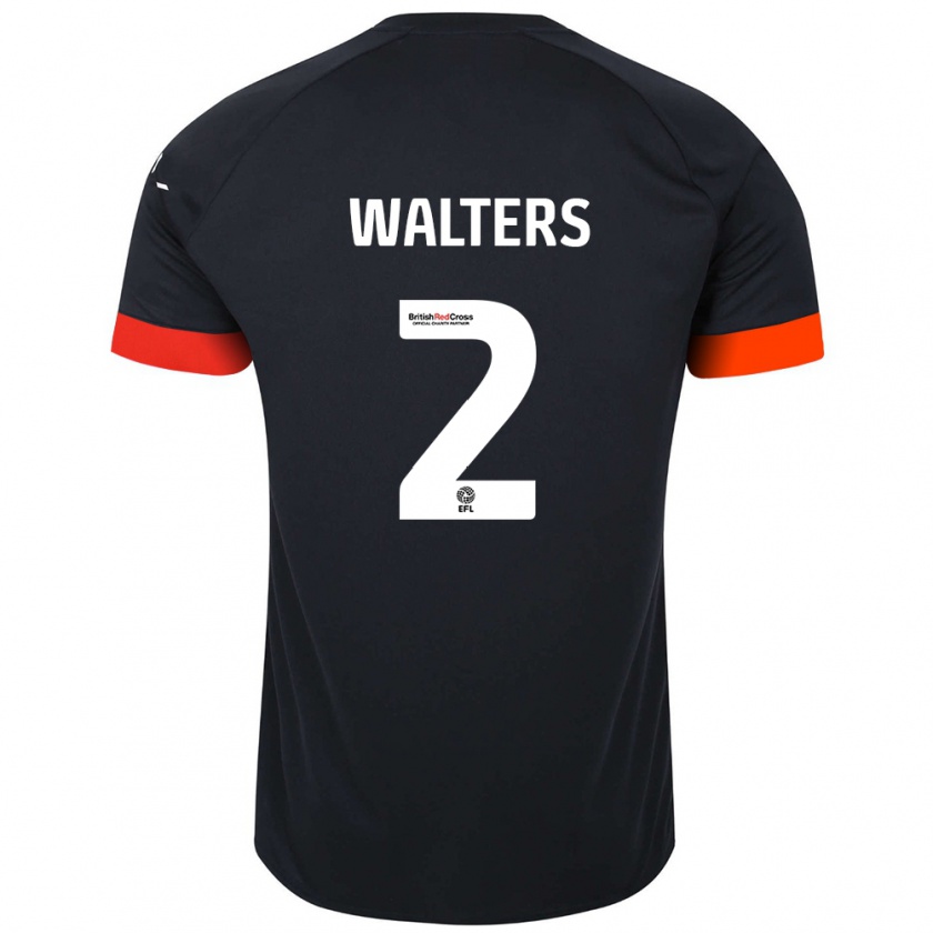 Kandiny Niño Camiseta Reuell Walters #2 Negro Naranja 2ª Equipación 2024/25 La Camisa Chile