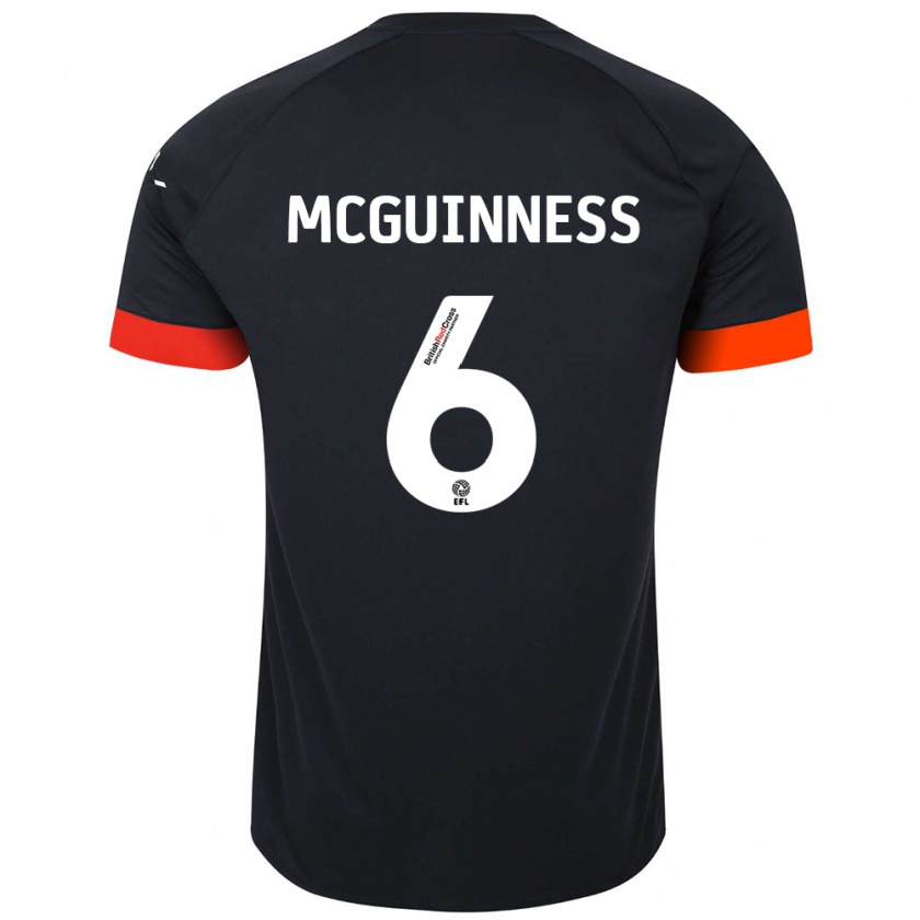 Kandiny Niño Camiseta Mark Mcguinness #6 Negro Naranja 2ª Equipación 2024/25 La Camisa Chile