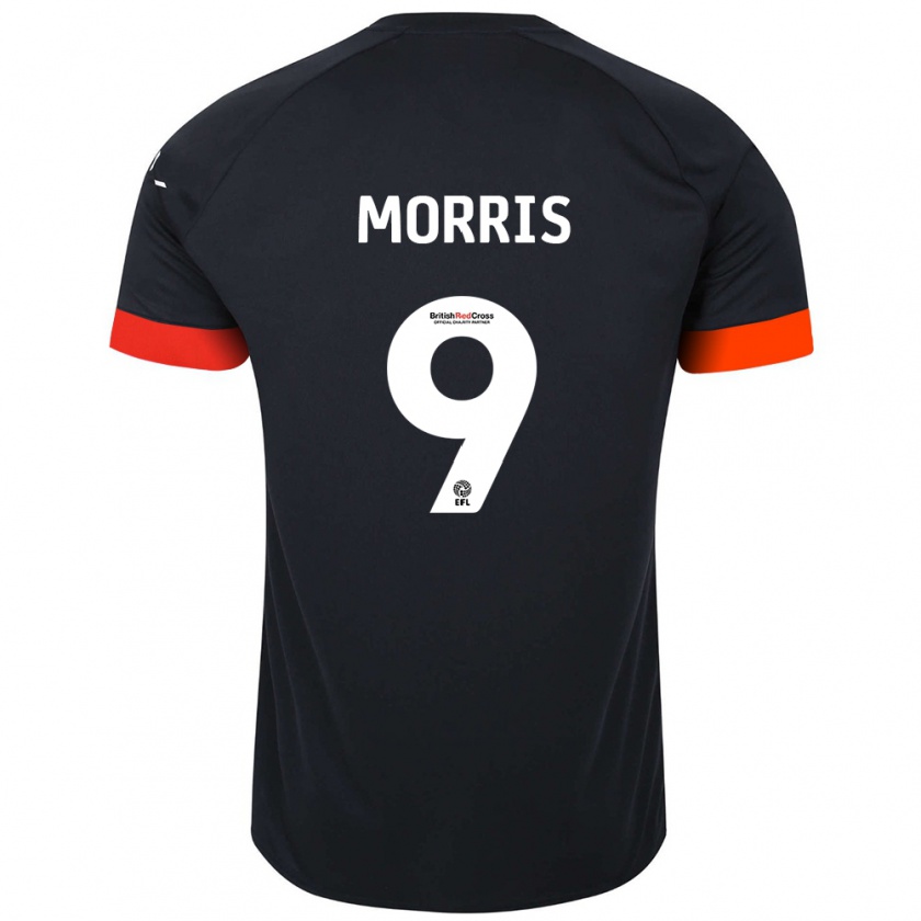 Kandiny Niño Camiseta Carlton Morris #9 Negro Naranja 2ª Equipación 2024/25 La Camisa Chile