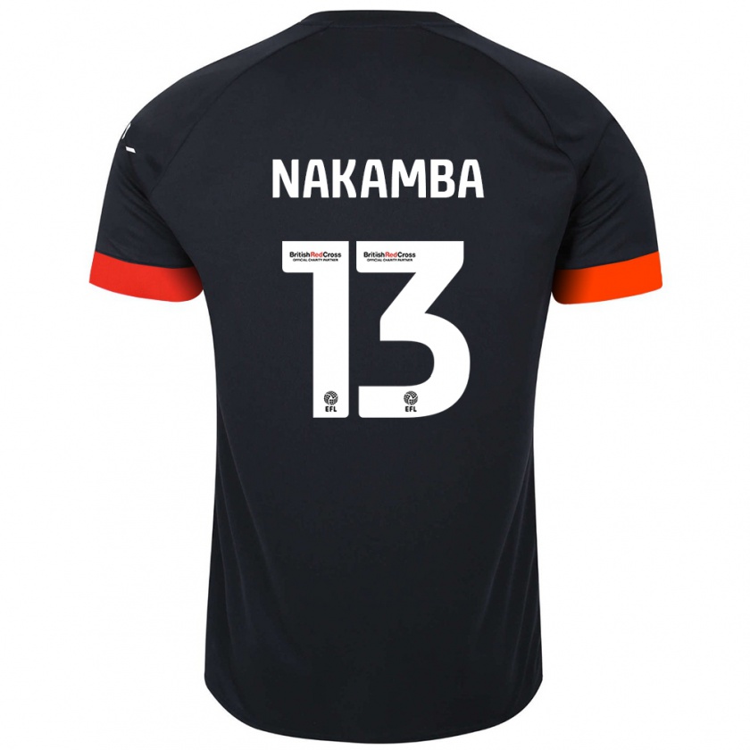 Kandiny Niño Camiseta Marvelous Nakamba #13 Negro Naranja 2ª Equipación 2024/25 La Camisa Chile