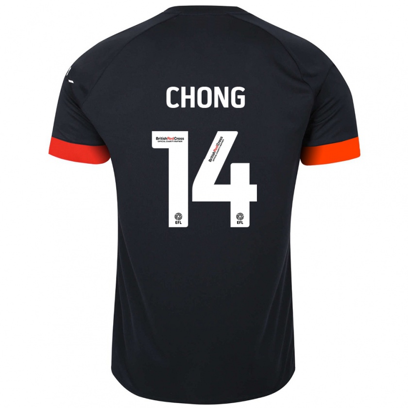 Kandiny Niño Camiseta Tahith Chong #14 Negro Naranja 2ª Equipación 2024/25 La Camisa Chile