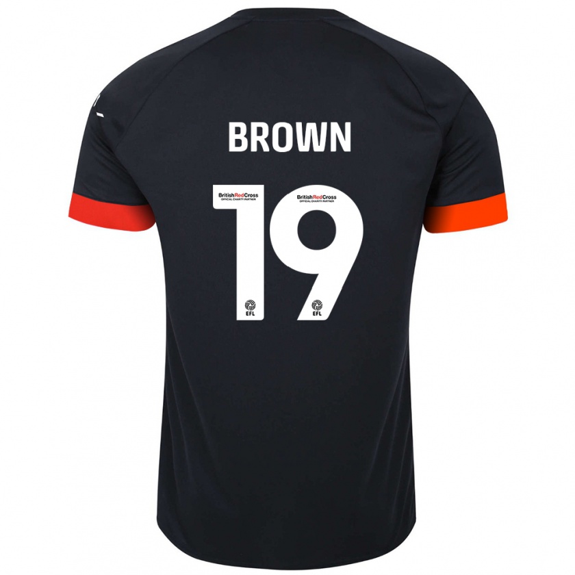 Kandiny Niño Camiseta Jacob Brown #19 Negro Naranja 2ª Equipación 2024/25 La Camisa Chile