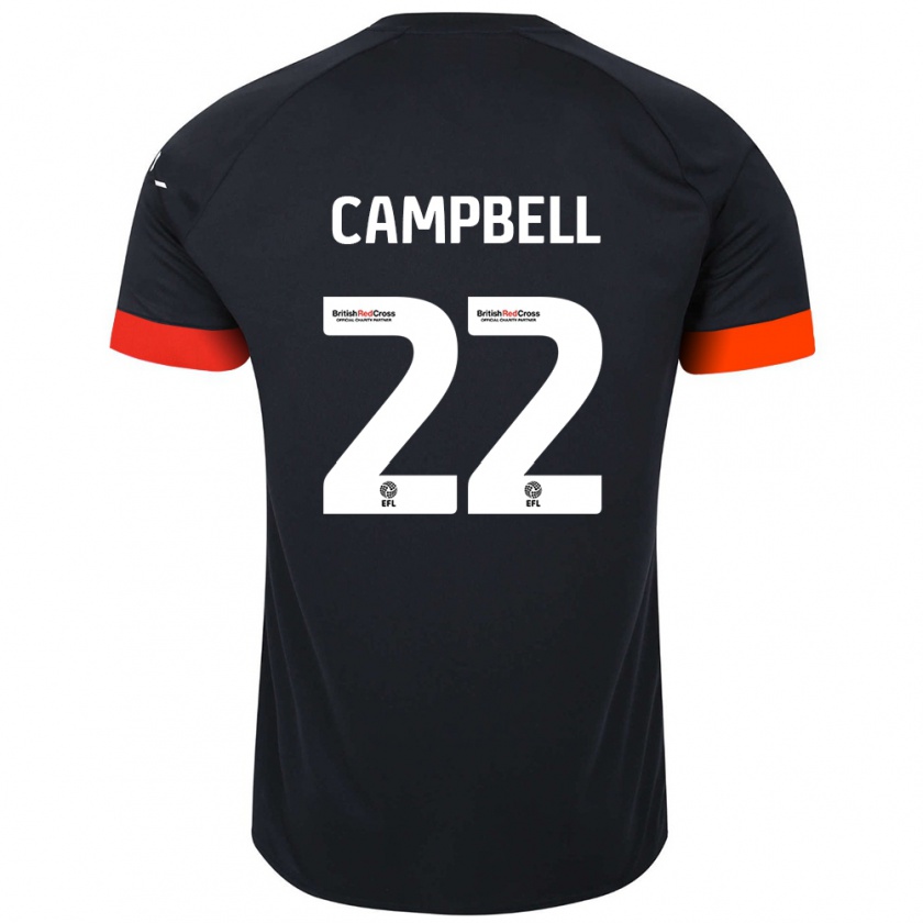 Kandiny Niño Camiseta Allan Campbell #22 Negro Naranja 2ª Equipación 2024/25 La Camisa Chile