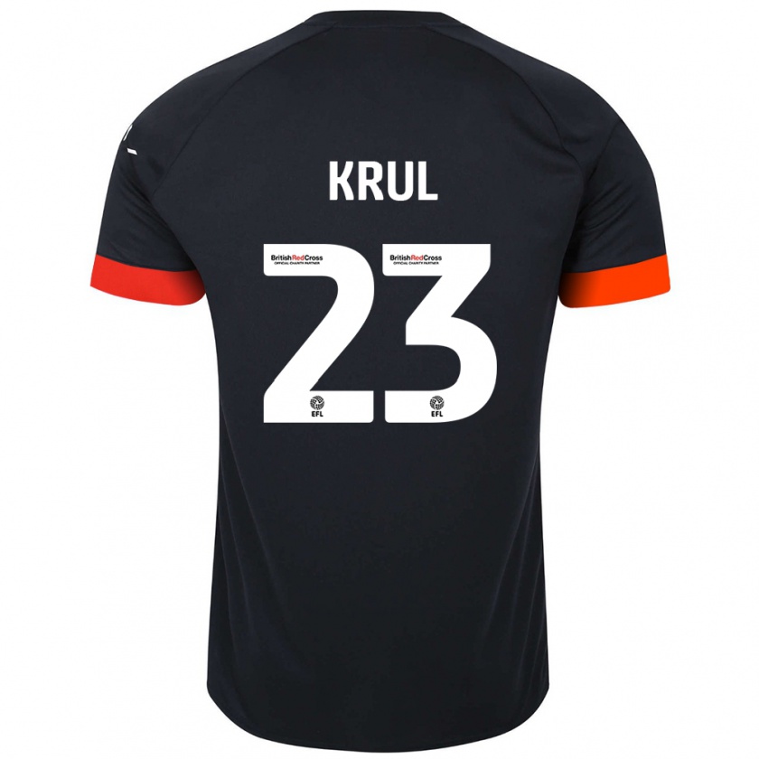 Kandiny Niño Camiseta Tim Krul #23 Negro Naranja 2ª Equipación 2024/25 La Camisa Chile