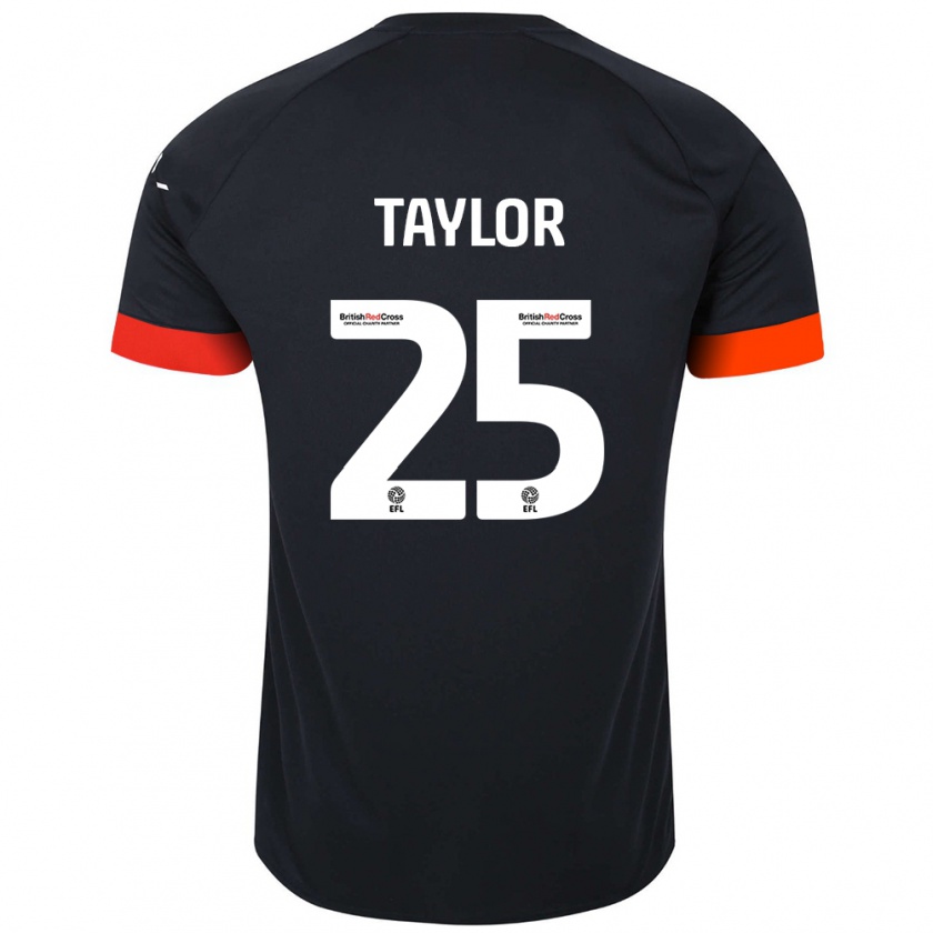 Kandiny Niño Camiseta Joe Taylor #25 Negro Naranja 2ª Equipación 2024/25 La Camisa Chile