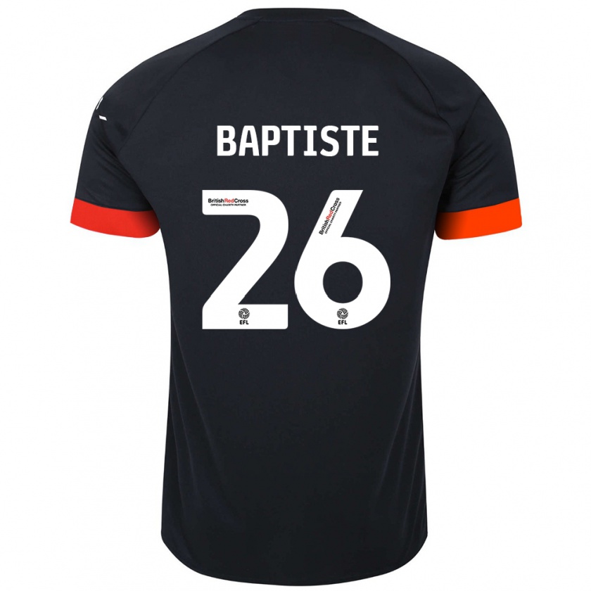 Kandiny Niño Camiseta Shandon Baptiste #26 Negro Naranja 2ª Equipación 2024/25 La Camisa Chile