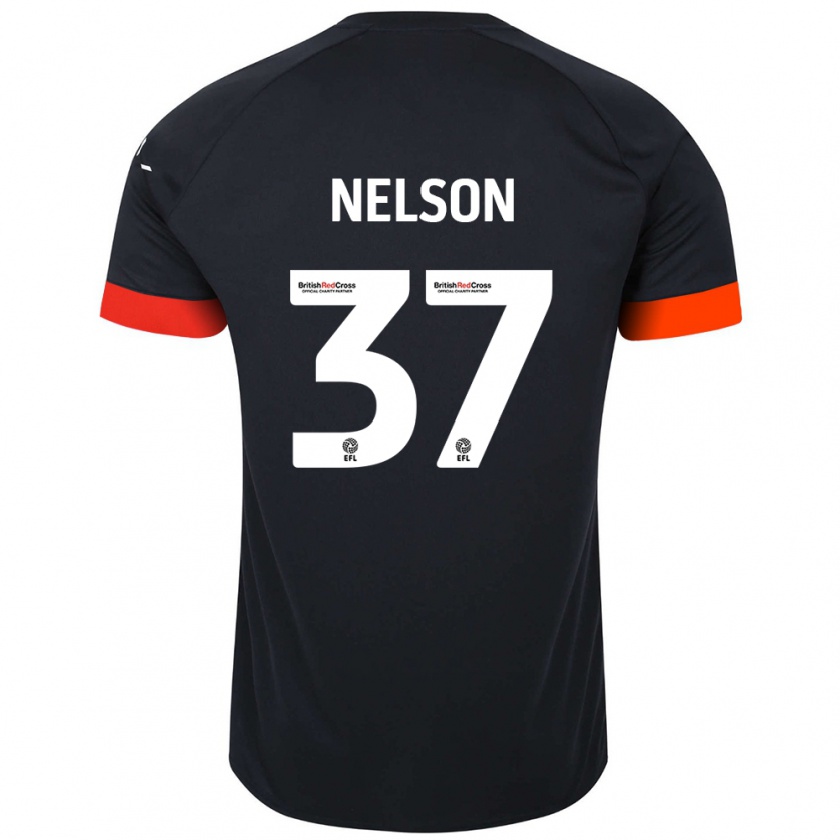 Kandiny Niño Camiseta Zack Nelson #37 Negro Naranja 2ª Equipación 2024/25 La Camisa Chile