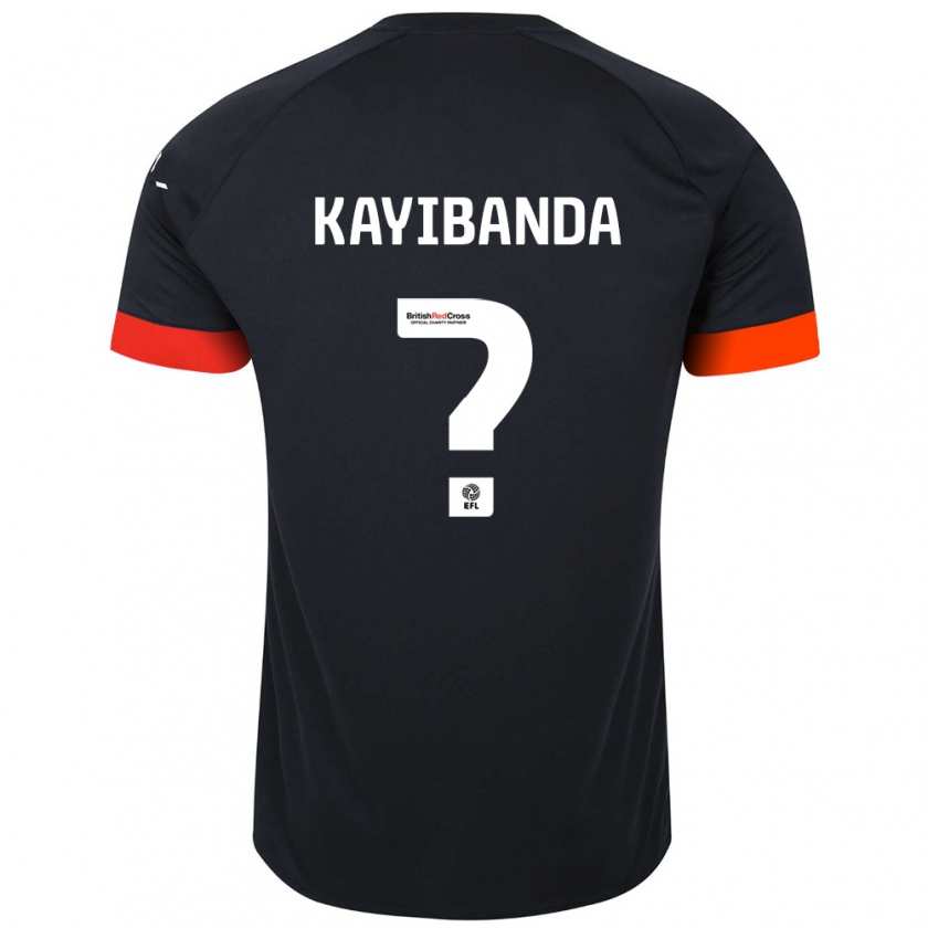 Kandiny Niño Camiseta Claude Kayibanda #0 Negro Naranja 2ª Equipación 2024/25 La Camisa Chile