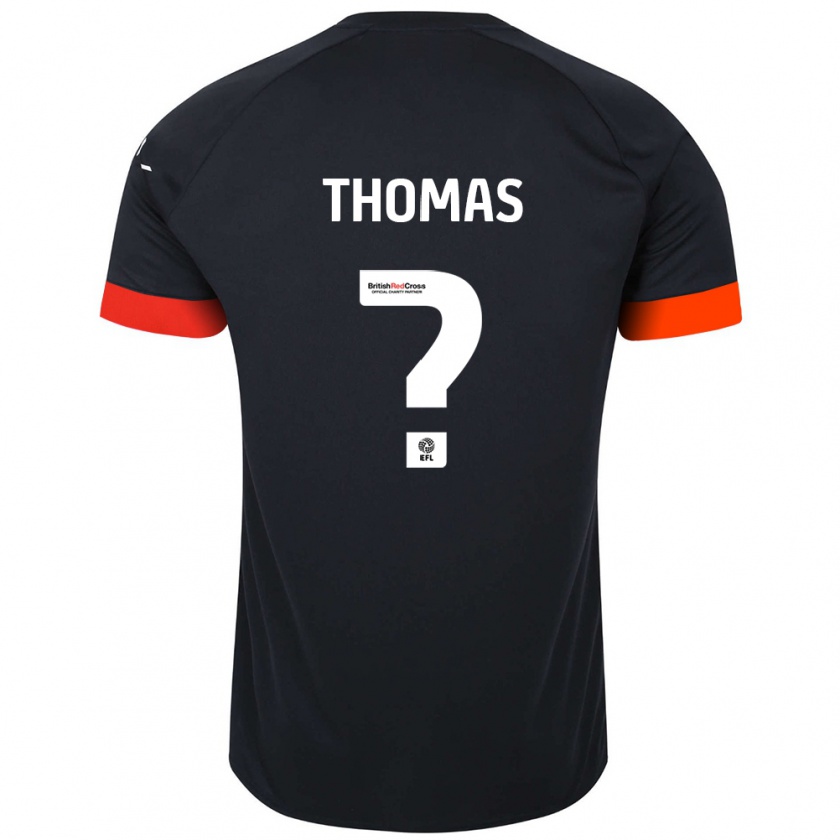 Kandiny Niño Camiseta Lucas Thomas #0 Negro Naranja 2ª Equipación 2024/25 La Camisa Chile