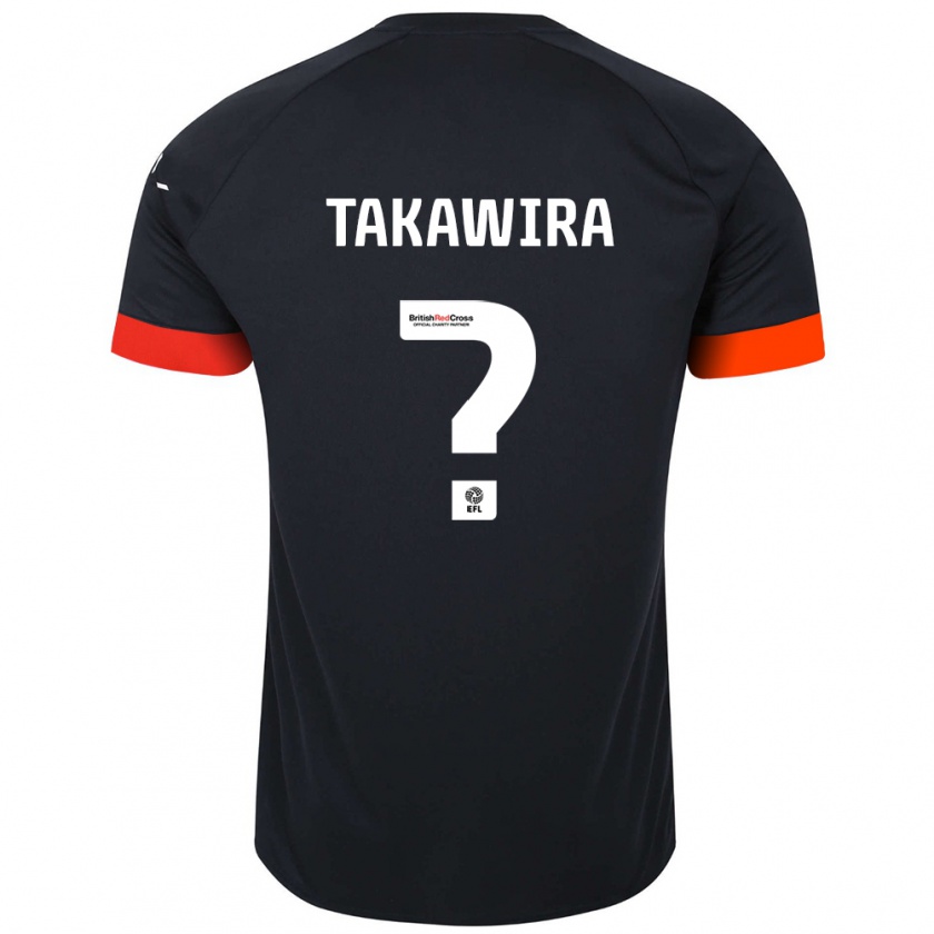 Kandiny Niño Camiseta Matthew Takawira #0 Negro Naranja 2ª Equipación 2024/25 La Camisa Chile