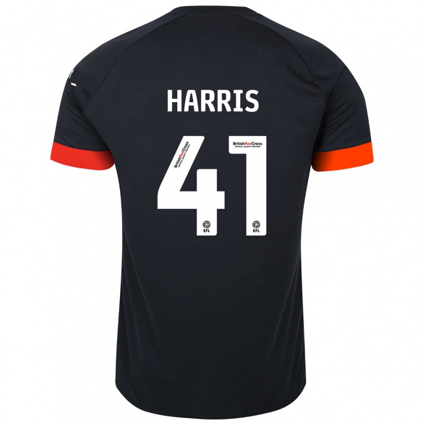 Kandiny Niño Camiseta Taylan Harris #41 Negro Naranja 2ª Equipación 2024/25 La Camisa Chile