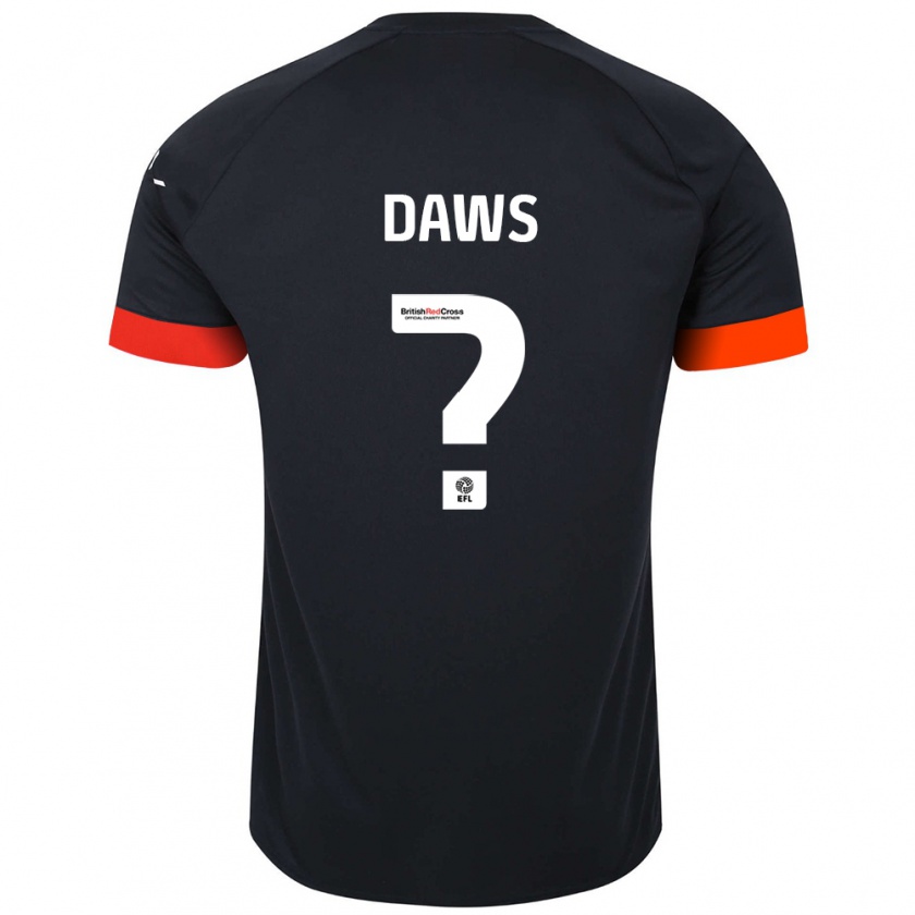 Kandiny Niño Camiseta Marcus Daws #0 Negro Naranja 2ª Equipación 2024/25 La Camisa Chile