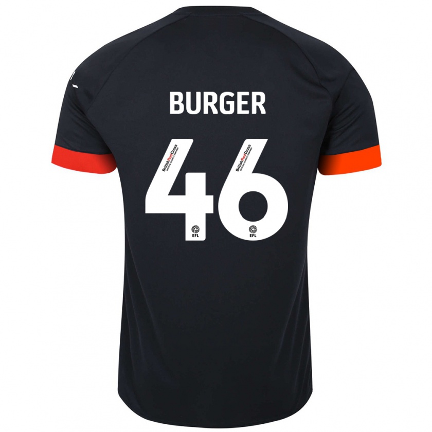 Kandiny Niño Camiseta Jake Burger #46 Negro Naranja 2ª Equipación 2024/25 La Camisa Chile