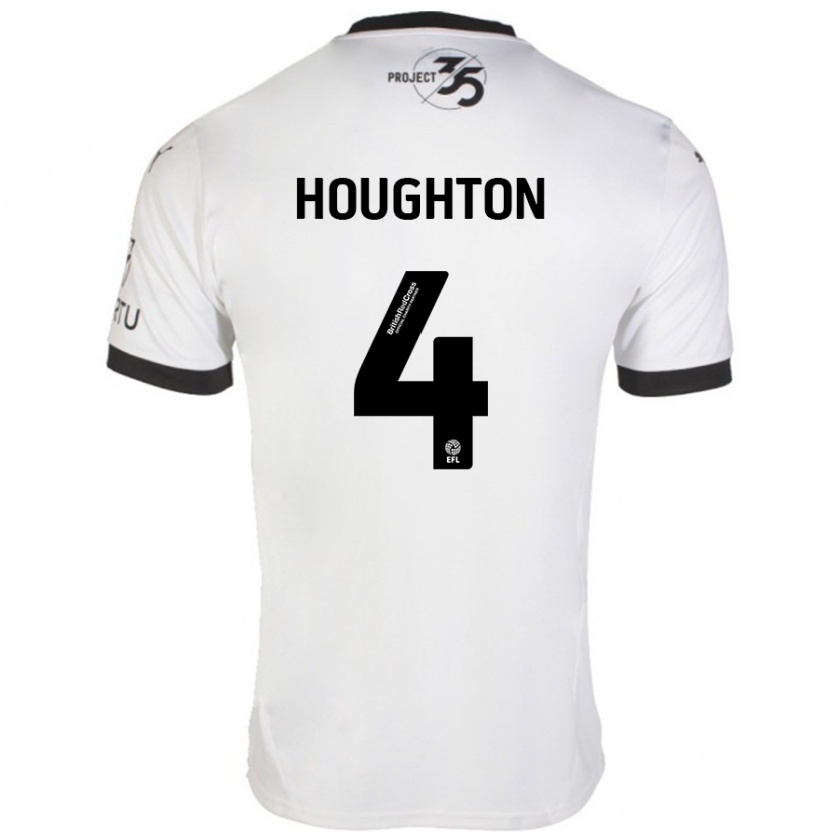 Kandiny Niño Camiseta Jordan Houghton #4 Blanco Negro 2ª Equipación 2024/25 La Camisa Chile