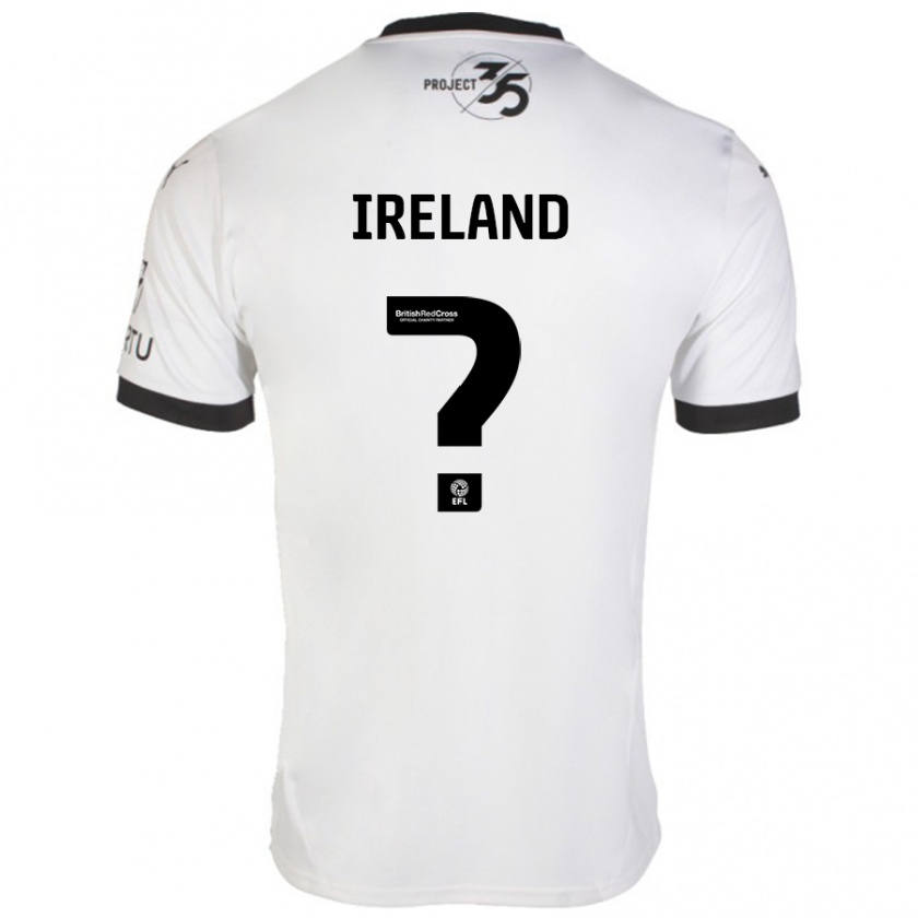 Kandiny Niño Camiseta Jensen Ireland #0 Blanco Negro 2ª Equipación 2024/25 La Camisa Chile