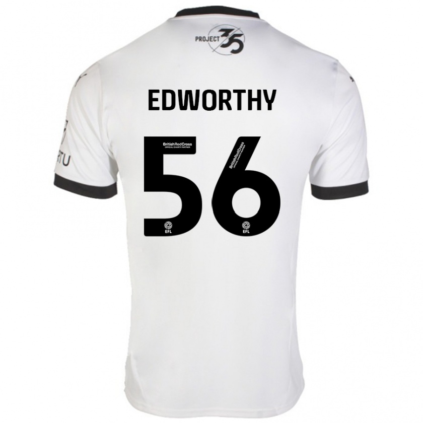 Kandiny Niño Camiseta Kieran Edworthy #56 Blanco Negro 2ª Equipación 2024/25 La Camisa Chile