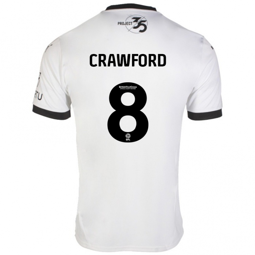 Kandiny Niño Camiseta Imy Crawford #8 Blanco Negro 2ª Equipación 2024/25 La Camisa Chile