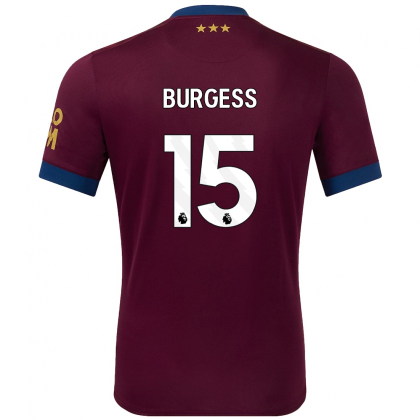 Kandiny Niño Camiseta Cameron Burgess #15 Marrón 2ª Equipación 2024/25 La Camisa Chile