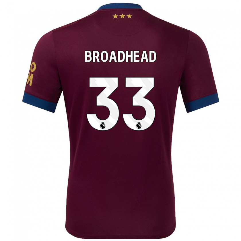 Kandiny Niño Camiseta Nathan Broadhead #33 Marrón 2ª Equipación 2024/25 La Camisa Chile