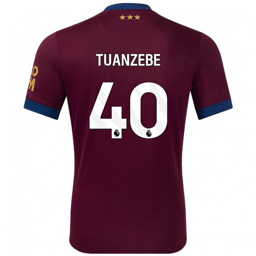 Kandiny Niño Camiseta Axel Tuanzebe #40 Marrón 2ª Equipación 2024/25 La Camisa Chile