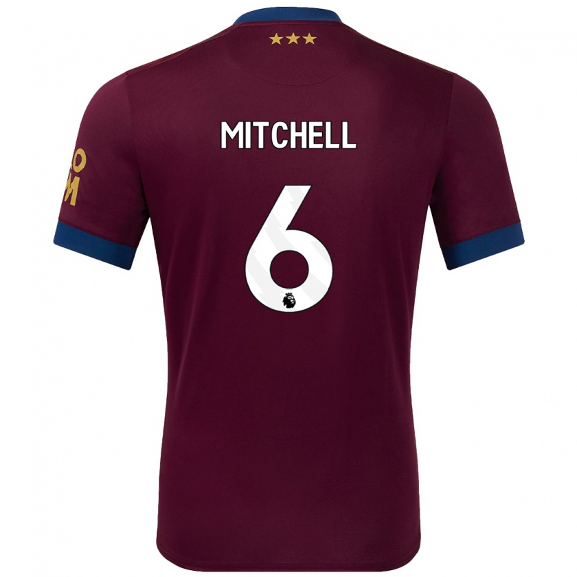 Kandiny Niño Camiseta Leah Mitchell #6 Marrón 2ª Equipación 2024/25 La Camisa Chile