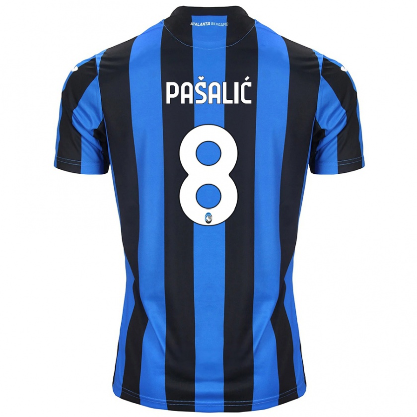 Kandiny Hombre Camiseta Mario Pasalic #8 Azul Negro 1ª Equipación 2024/25 La Camisa Chile