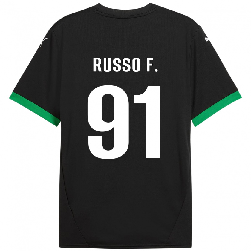 Kandiny Hombre Camiseta Flavio Russo #91 Negro Verde Oscuro 1ª Equipación 2024/25 La Camisa Chile