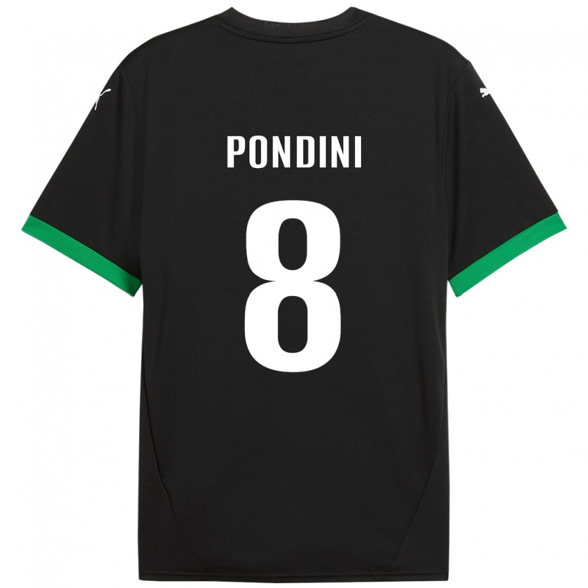 Kandiny Hombre Camiseta Giada Pondini #8 Negro Verde Oscuro 1ª Equipación 2024/25 La Camisa Chile